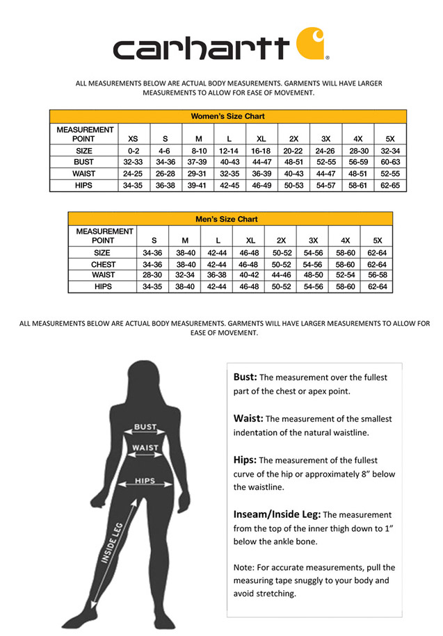 Carhartt Big And Size Chart