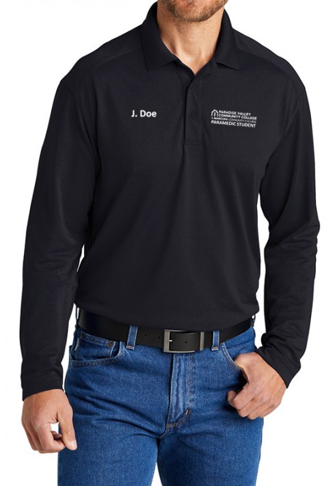 PVCC Unisex Paramedic Student Long Sleeve Polo – CS418LS – Navy