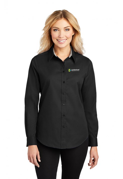 Contexture New Hire – Port Authority – L608 – Ladies Long Sleeve Shirt - Black