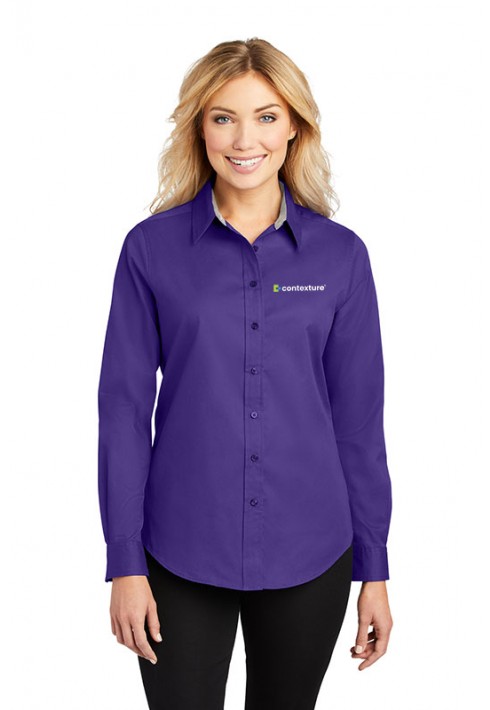Contexture New Hire – Port Authority – L608 – Ladies Long Sleeve Shirt - Purple