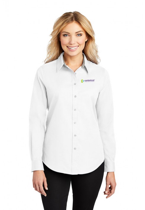 Contexture – Port Authority – L608 – Ladies Long Sleeve Shirt - White