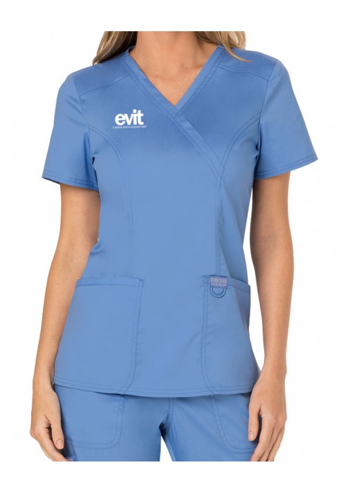 EVIT – WW610 – Women’s Mock Wrap Top - Ciel