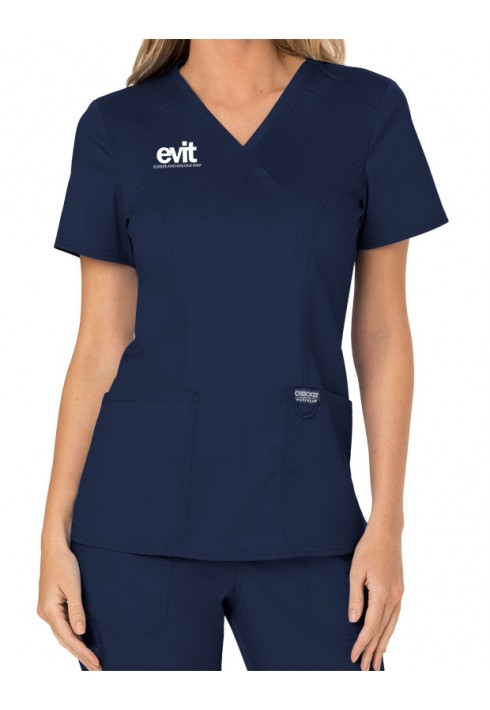 EVIT – WW610 – Women’s Mock Wrap Top - Navy