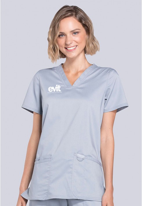 EVIT – WW620 – Women’s V-Neck Top - Grey