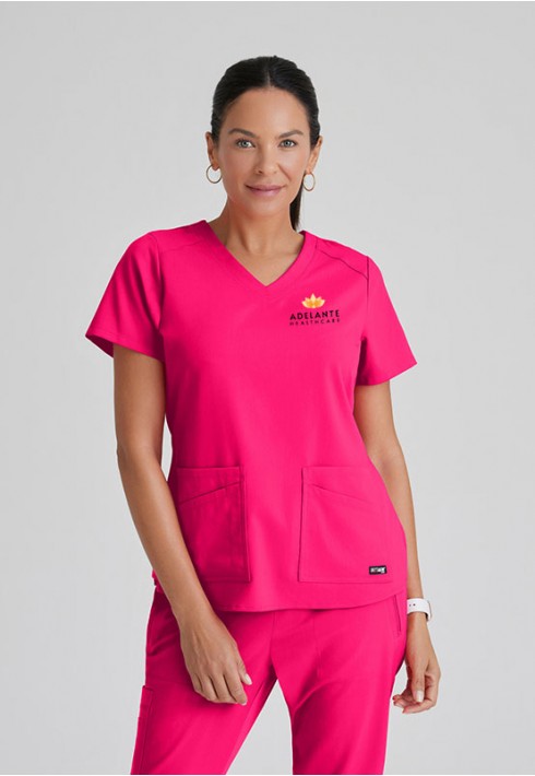 Adelante Refresh Special – Grey’s Stretch GRST011 – Ladies V-Neck Top - Vibrance Pink