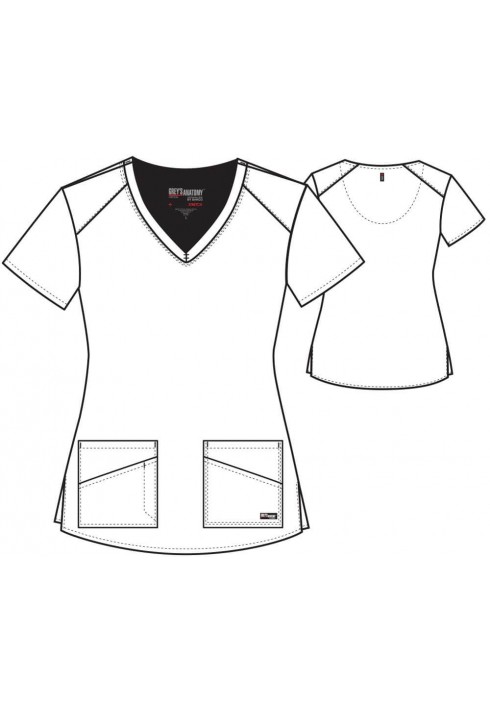Adelante – Grey’s Stretch GRST011 – Ladies V-Neck Top