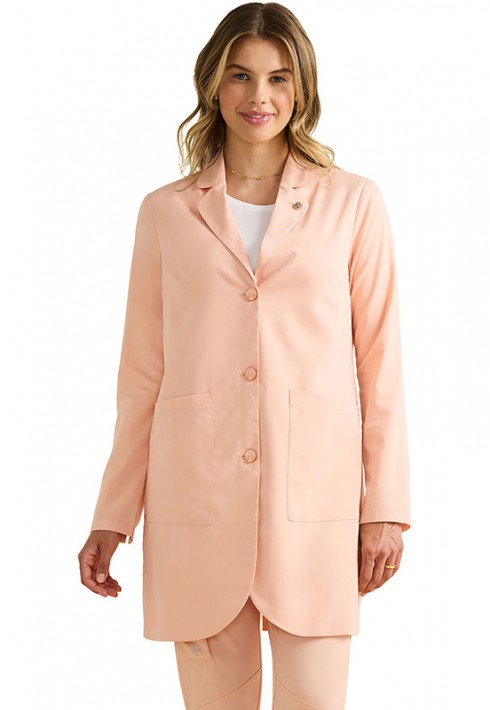 Healing Hands Dr. Kwane HH402A Vera 34 Modernist Lab Coat Peach Cloud Dr. Kwane Apparel Pro Health Care Wear