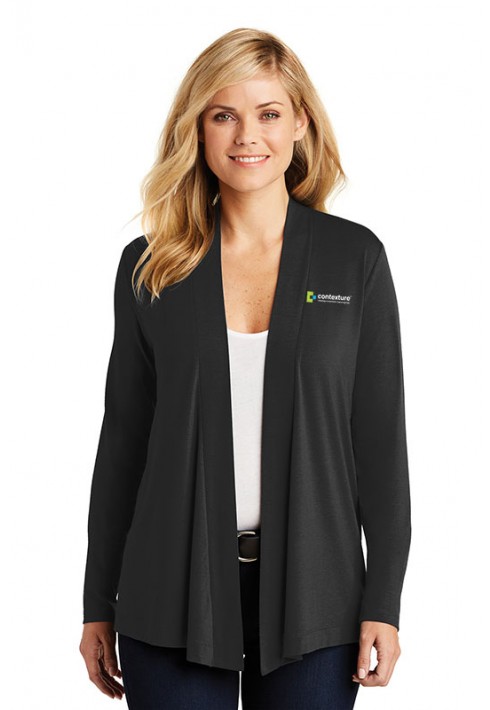 Contexture – Port Authority – L5430 – Ladies Open Cardigan – Black
