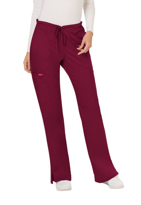 EVIT – WW120 – Women’s Mid Rise Moderate Flare Drawstring Pant - Wine