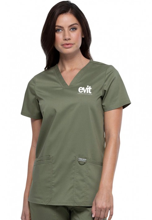 EVIT – WW620 – Women’s V-Neck Top - Olive