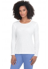 Koi – 1110 - Rohan Women's 100% Cotton Long-Sleeve Tee – Heart Pointelle White