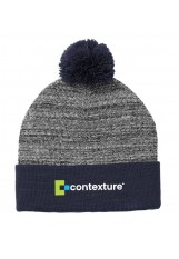 Contexture – STC41 – Sport-Tek ® Heather Pom Pom Beanie – Navy/Grey