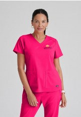 Adelante Refresh Special – Grey’s Stretch GRST011 – Ladies V-Neck Top - Vibrance Pink